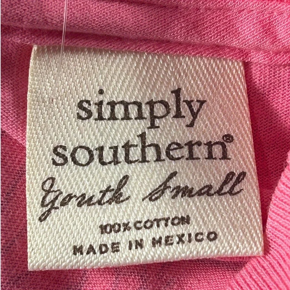 Simply Southern Youth Small Pink Goldendoodle Daisy Graphic T-Shirt NWT DSG Y SS